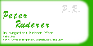 peter ruderer business card